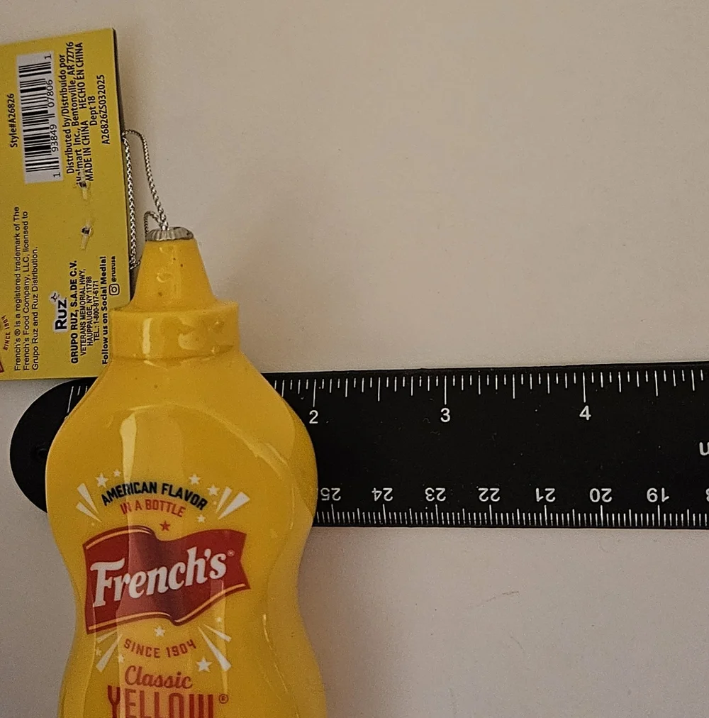 Ruz French's Classic Yellow Mustard Christmas Tree Ornament Food